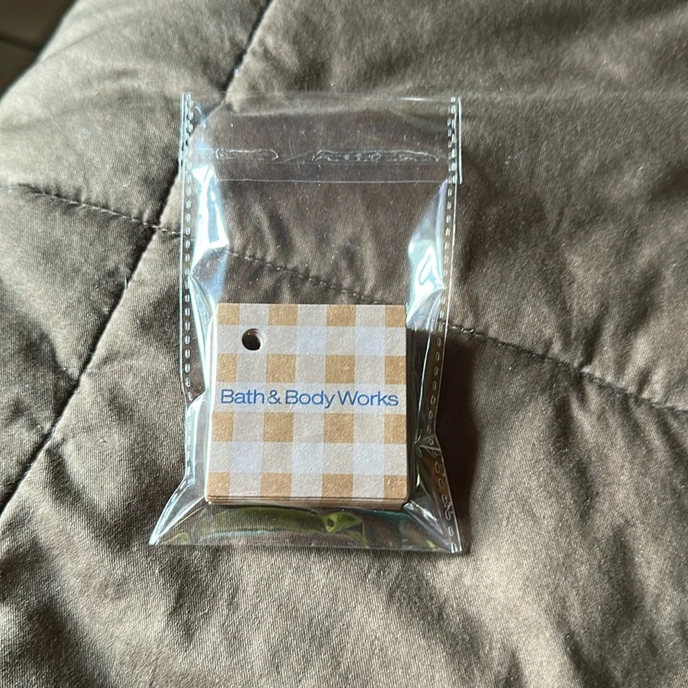 Bath & Body Works Small Cardboard Gingham Gift Tags